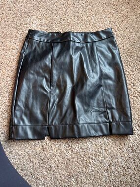 Black Faux Leather Mini Skirt